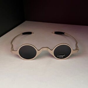 ASOS AJ Morgan avant garde cyberpunk little beige round lens sun glasses